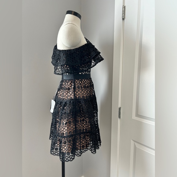 NWT Self Portrait Black Floral Chain Dress US4 - Picture 6 of 16